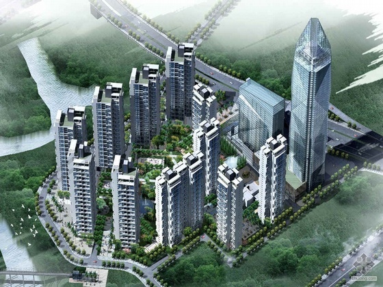 重庆博建建筑中心资料下载-[重庆]某国际中心区建筑方案文本