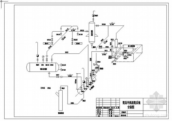 制冷机组工艺流程资料下载-氨冷冻盐水机组工艺流程图