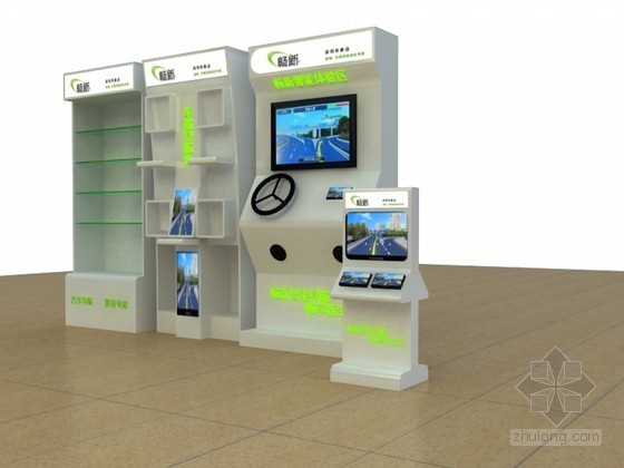 展示柜cad图纸立面资料下载-电子导航仪展示柜3D模型下载