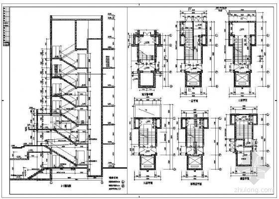 电梯板式住宅资料下载-某十一层板式住宅楼梯详图（一）