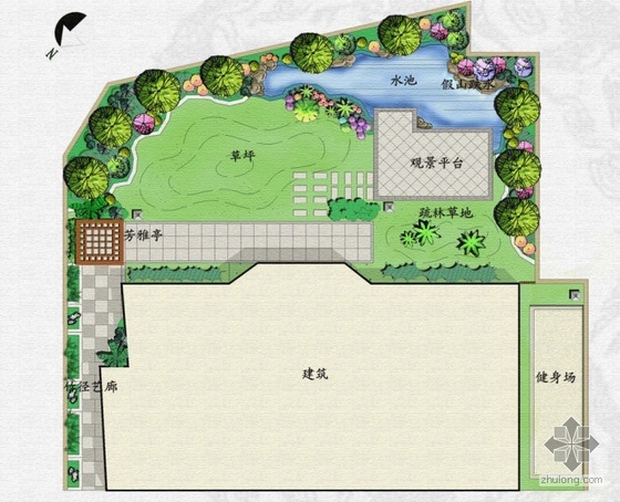 中式庭院意向图资料下载-某私家庭院景观设计方案