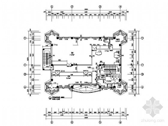 [哈尔滨]某区五层小型图书馆建筑施工图-书库平面图