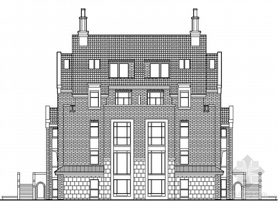 双拼20层建筑资料下载-某三层意大利式双拼别墅建筑施工图