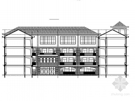 [安徽]市级多层小学整套规划设计施工图（含教学楼、风雨操场等2015年图纸）-市级多层小学整套规划立面图