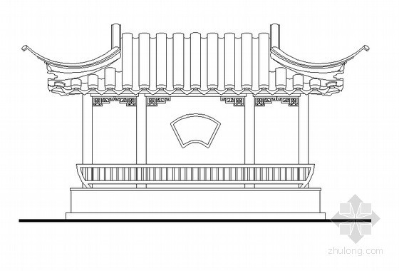 景观亭子中式节点图资料下载-扇亭节点大样图