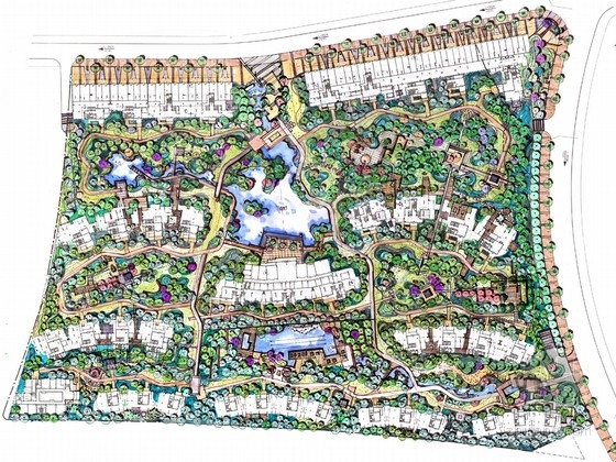 居住区规划分析图ps资料下载-[广东]岭南生活氛围居住区景观规划设计方案