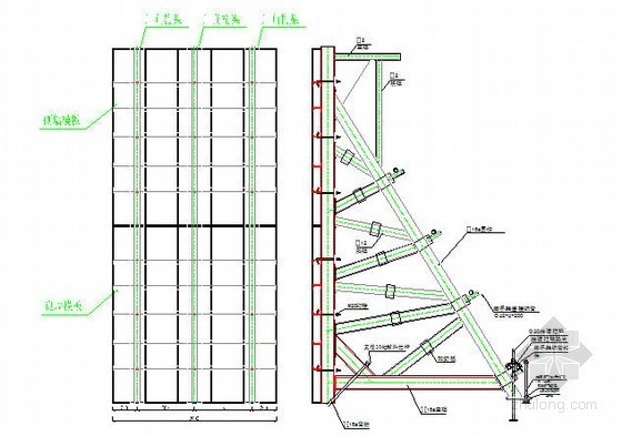 [专家论证]地铁车站φ48×3.5mm碗扣式脚手架模板支架专项施工方案61页（附图丰富）-模板拼装示意图 