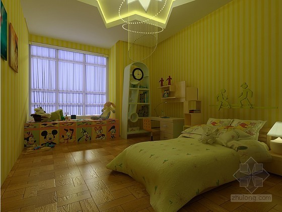 儿童卧室3d模型资料下载-儿童卧房3D模型下载