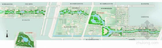 温州大学高教园区景观实景资料下载-浙江杭州高教园区中央景观带设计方案