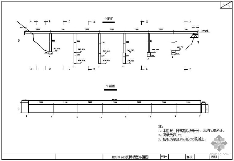 钢便桥贝雷梁CAD资料下载-某钢便桥设计图