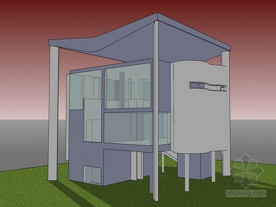 海格特墓地现代住宅资料下载-海杜克住宅建筑SketchUp模型下载