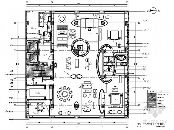 现代豪华公寓平面图资料下载-[北京]超级豪华的七星公寓室内装修施工图