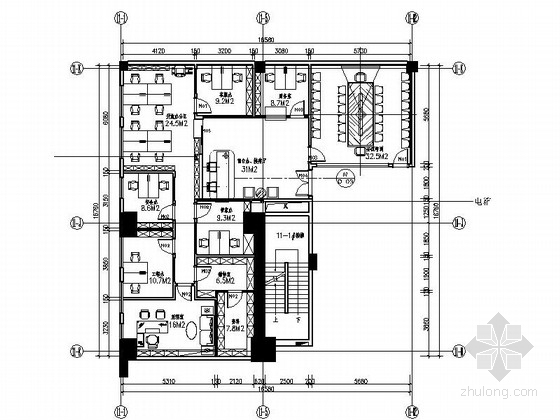 CAD办公空间立面图资料下载-[深圳]简约时尚办公空间装修CAD施工图