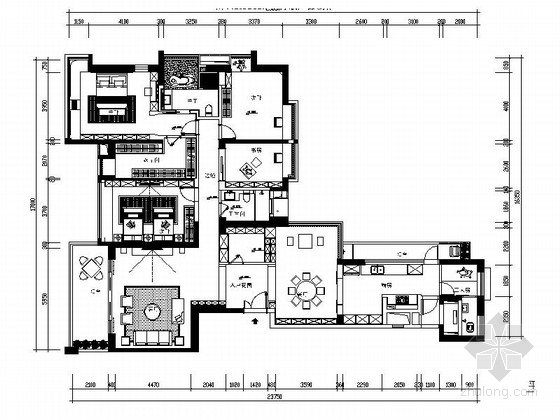 6层花园洋房效果图资料下载-[深圳]花园洋房现代五居室装修图（含效果）