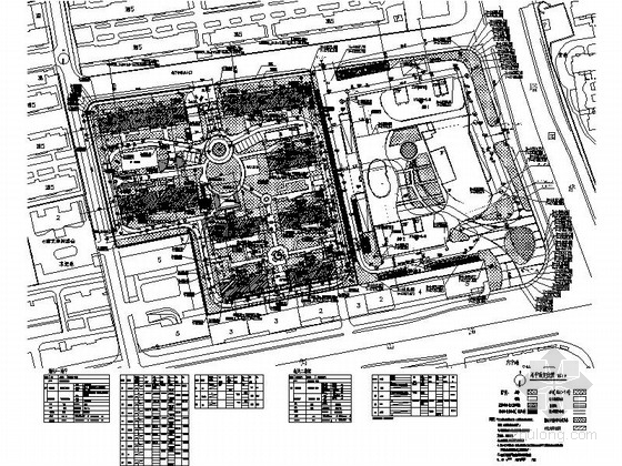 [江苏]现代风格商住楼建筑施工图（含方案文本）-现代风格商住楼建筑施工图总平面图 