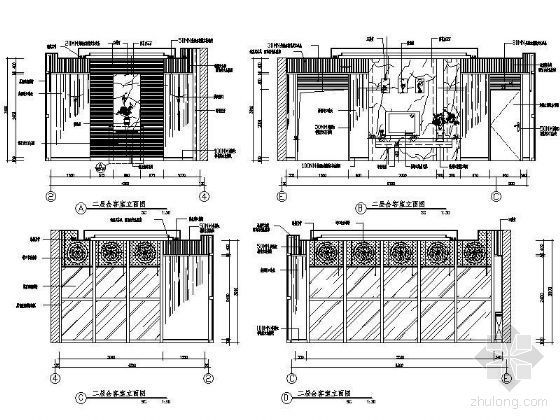 长方形会客厅设计方案资料下载-豪别会客厅立面设计图