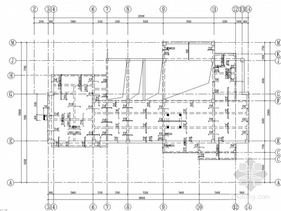 [天津]三层滨海新区住宅小区配套公建结构施工图-8.700标高板配筋图 