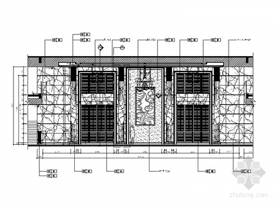 [广东]欧式风格样板房售楼处室内装修CAD施工图（含效果）建材区立面图