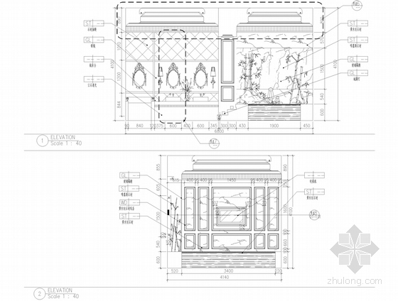 [内蒙古]知名设计公司设计欧式古典豪宅CAD施工图(含效果图）-[内蒙古]知名设计公司设计欧式古典豪宅CAD施工图立面图