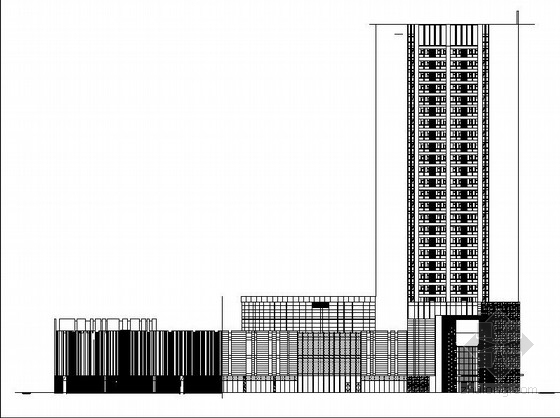 中庭cad图纸资料下载-[河北]超高层带中庭商业综合楼建筑施工图