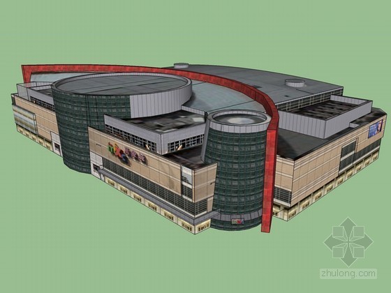 大型商场消防疏散设计资料下载-现代大型商场SketchUp模型下载