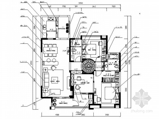徽派农村别墅CAD图资料下载-[浙江]精装美式乡村三居室样板间CAD装修施工图（含效果）