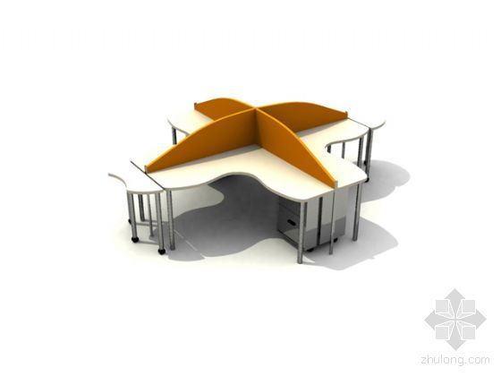 CAD办公桌三视图资料下载-办公桌8