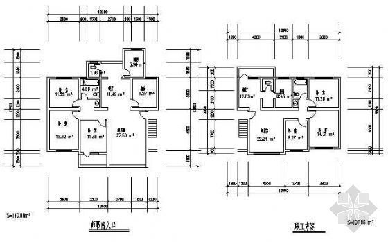 四室两厅两卫一厨户型资料下载-四室两厅一厨两卫140平米