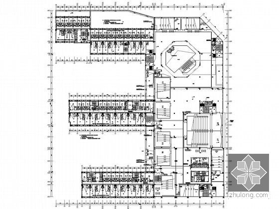 大型城市综合体项目全套电气施工图纸178张（高层办公楼、商业裙房、地下室）-裙房、1#楼三层配电平面图