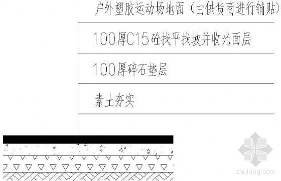 塑胶地面铺装剖面详图资料下载-户外塑胶运动场铺装详图