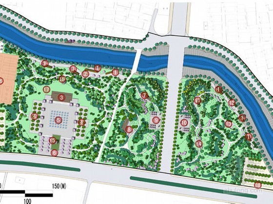 中国昆山滨河景区规划资料下载-[保定]县城滨河公园规划设计