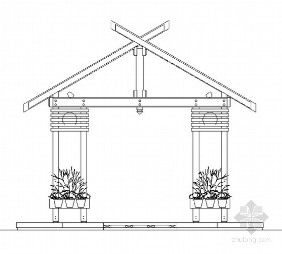 木cad详图资料下载-风格木亭施工详图