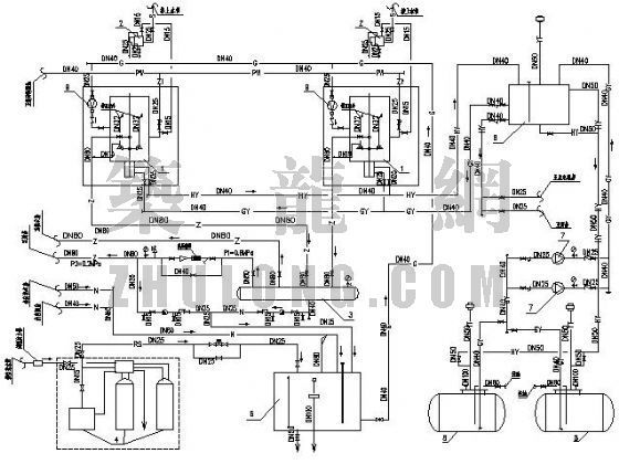 暖通管路系统图资料下载-锅炉房管路系统流程图