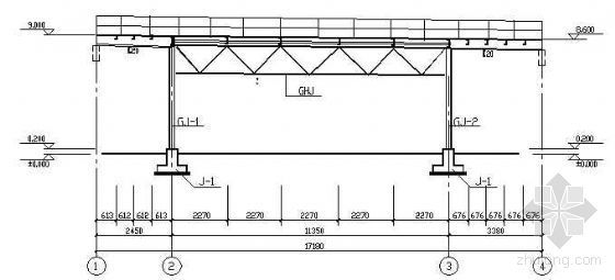 天桥桥面结构图纸资料下载-某钢结构人行天桥结构图纸