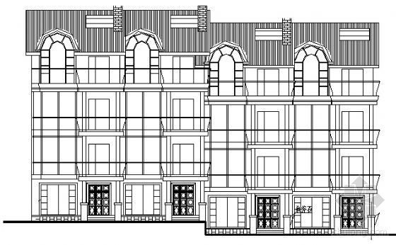 联排别墅户型cad坡地资料下载-某二层坡地别墅（带阁楼）建筑方案图