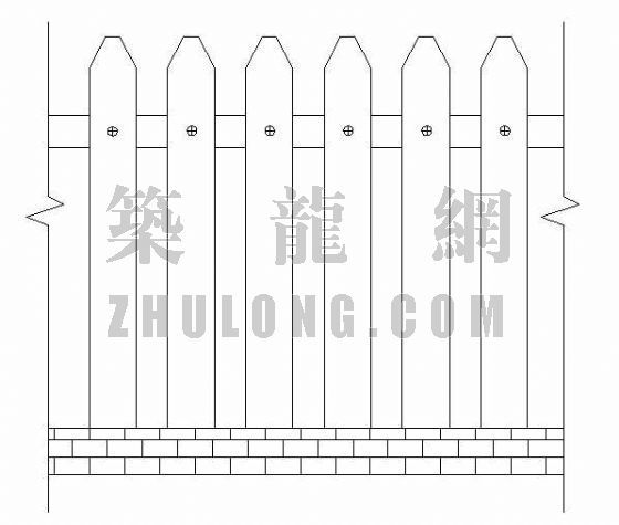 木护栏围栏资料下载-私家花园木栅栏立面详图