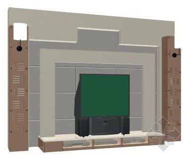 大理石电视墙CAD资料下载-简捷电视墙