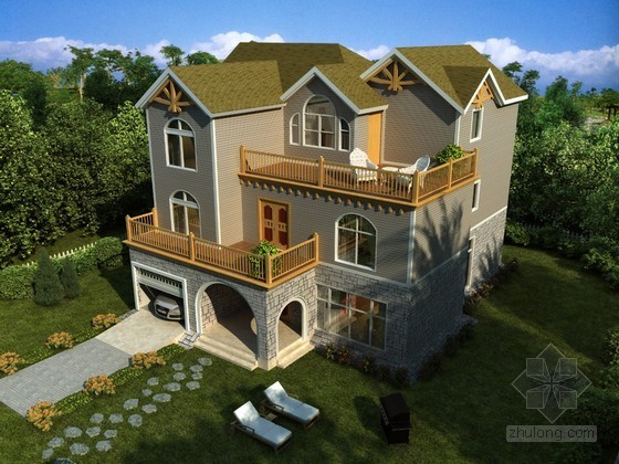 小建筑模型下载资料下载-现代小别墅3D模型下载