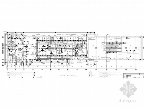 [江苏]10972平方米地下两层岛式站台地铁车站施工图60张（含出入口风亭疏散通道）-站厅层轴平面详图 