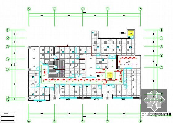 [重庆]社区卫生服务中心装饰工程量清单计价实例(含施工图纸)-天棚灯具定位图