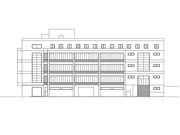 五层建筑施工图纸资料下载-[江西]五层大学食堂建筑施工图（含水暖电及pkpm模型）