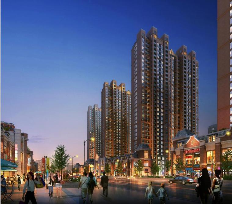 [广东]高层多变造型立面住宅建筑设计方案文本-高层多变造型立面住宅建筑效果图
