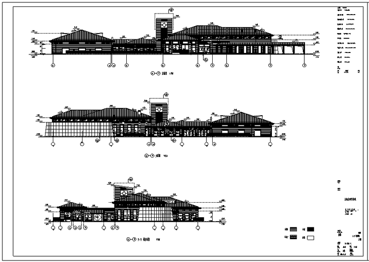 [上海]现代风格体育会所设计图（球场+泳池）.-[上海]现代风格体育会所立面图