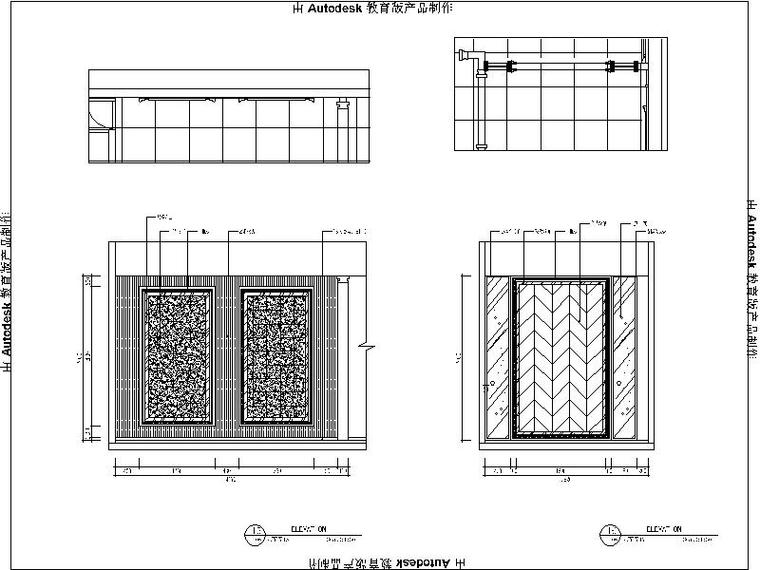 [福州]混搭风格展厅室内设计施工图（含实景图）-[福州]混搭风格展厅室内设计立面图