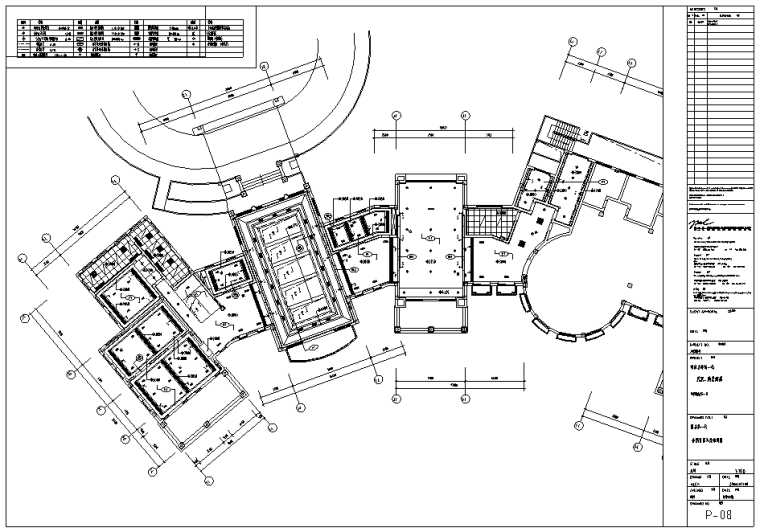 武汉蔚蓝海岸会所室内设计施工图纸-首层天花布置图