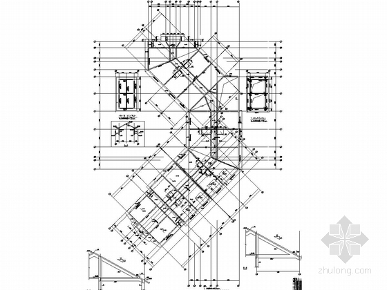 [吉林]度假区钢混框架酒店结构施工图(含钢结构施工图)-A区屋面模板施工图