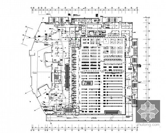 [北京]大型购物中心强弱电施工图200张-自控管线平面图