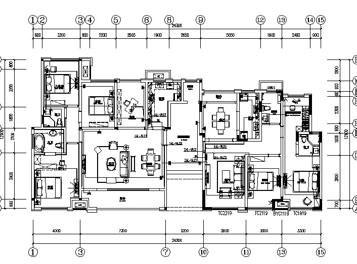 装饰工程电气系统图资料下载-[重庆]洋房样板间装饰工程水电全套施工图
