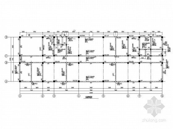 [学士]四层框架结构办公楼毕业设计（含结构设计、建筑设计、施工设计）-基础梁配筋图 