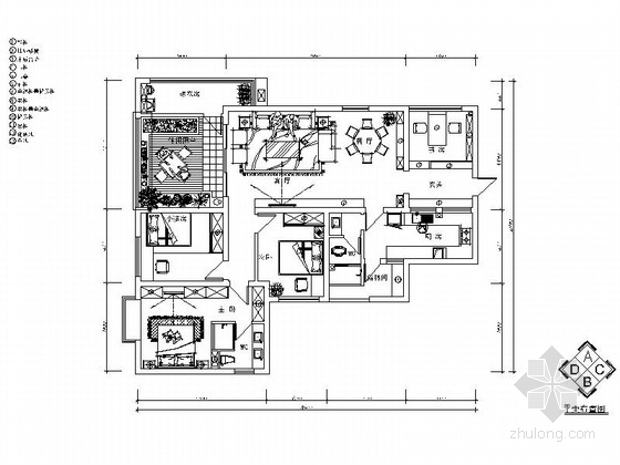 简欧风格卧室cad资料下载-[贵州]云岩区简约欧式风格三居室样板间CAD施工图（含效果图）